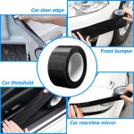 5D Carbon Fiber Car Stickers Protector Car Door Sill Sticker Scratchproof Stickers Protector Auto Bumper Strip Car Protect Tape